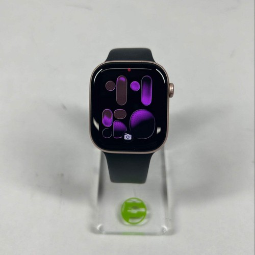 GPS Only Apple Watch Series 10 46MM Rose Gold Aluminum Black Sport Band