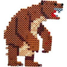 Perler Sprite Angry Bear Plastic Bead Art Handmade