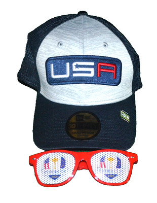 2023 Ryder Cup Team USA NEW ERA 39Thirty Flexfit SM/MD Hat & Pair Of Sunglasses