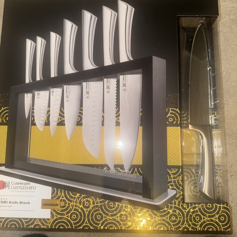 $1000 Cuisine Pro Damashiro Satori 8 PIECE SET Finest Japanese Steel