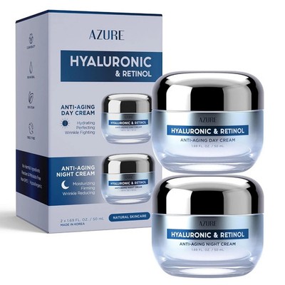 AZURE Hyaluron + Retinol Tages- & Nachtcreme Duo Set 2x 50ml NEU OVP