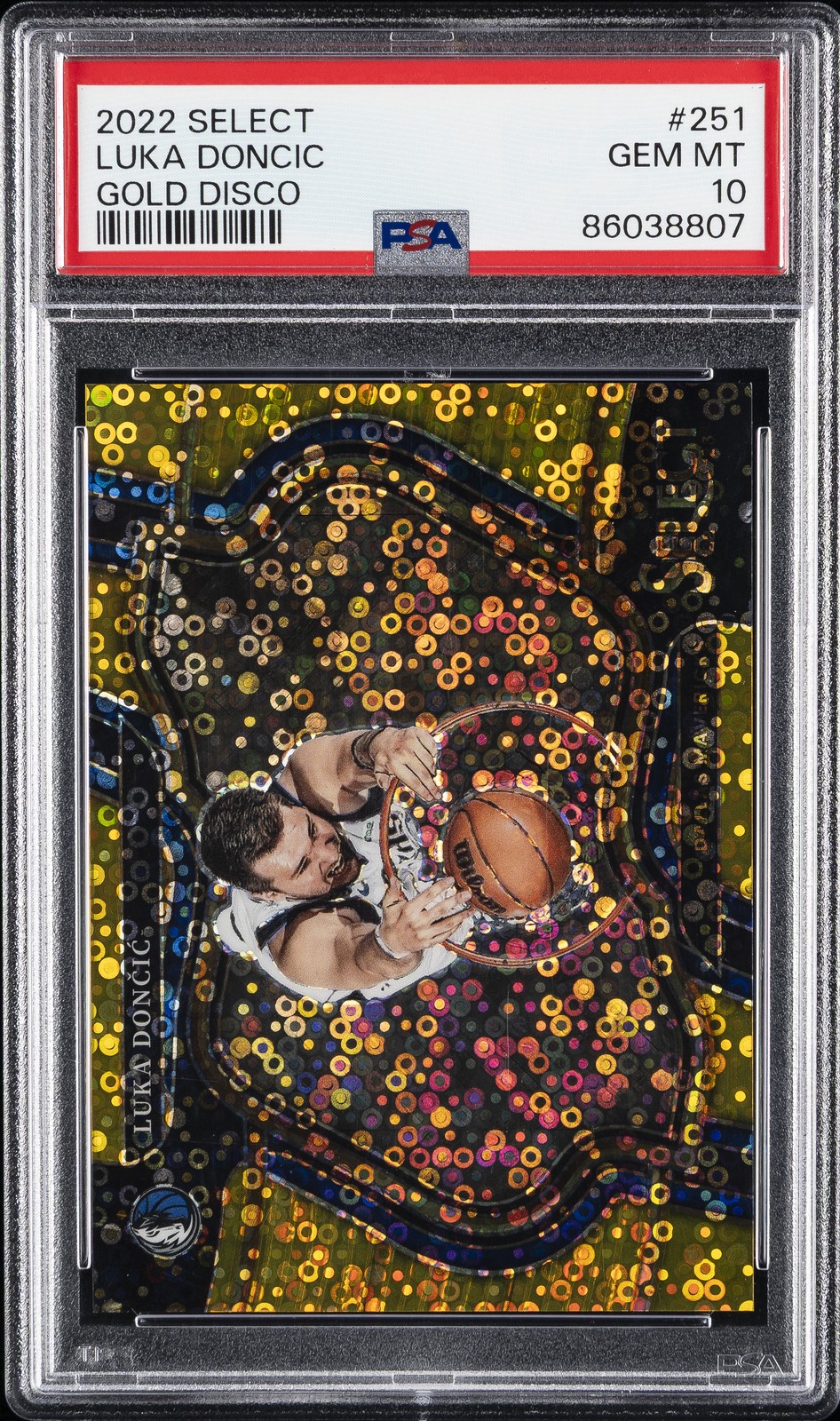 2022 PANINI SELECT GOLD DISCO #251 LUKA DONCIC 7/10 PSA 10
