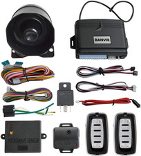 12V Car Alarm System with Shock Sensor, Door Trigger  Remote Control