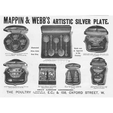 MAPPIN & WEBB Artistic Silver Plate Victorian Advertisement 1891