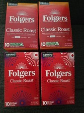 4 Folgers Classic Roast Coffee, Medium, Keurig K-Cup Pods, 10 Count DS4 