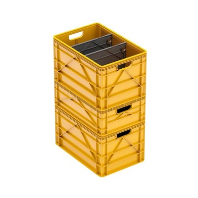 SIDIO Crate Basic Pack - 2 Full-Size & 1 Half-Size Heavy Duty Stackable Stora...