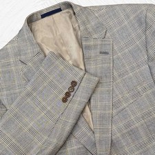 Daniel Cremieux Blazer Loro Piana 43 46 Actual R  Black Tan Glenn Check Plaid