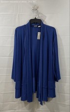 NWT Chico's Travelers Women's Ribbed Jacket Cardigan Blue Open Front XL Sz 3