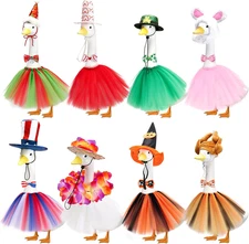 Porch Goose Outfits, 8 Set Holiday Porch Goose Clothes for 17/23 Inch Lawn Geese