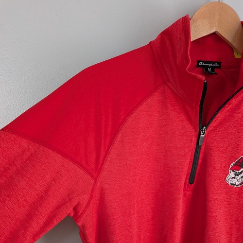 University Of Georgia Bulldogs 1/4 Zip Shirt M rot Uga Football Maskottchen Stickerei - Bild 6 von 10