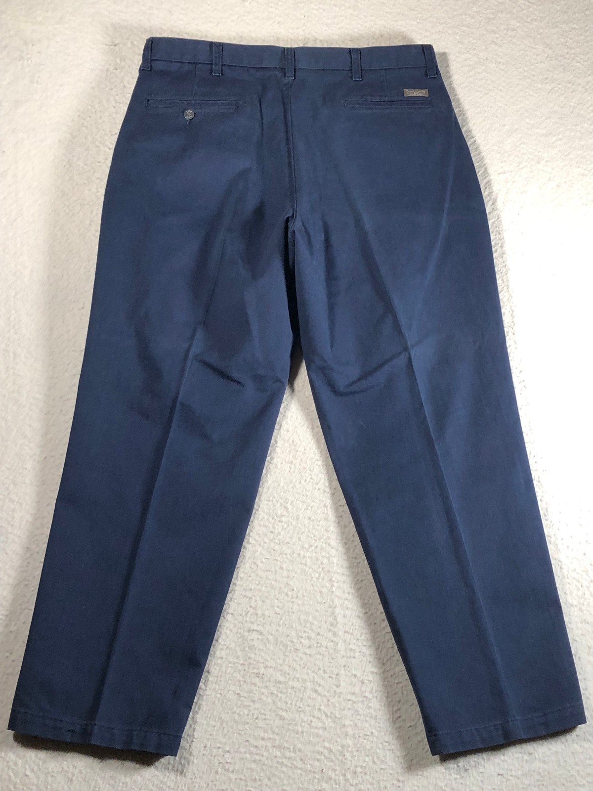 Lee Performance Khaki Mens Pants Pleated Classic Straight Navy 100% Cotton 36x28 thumbnail 2