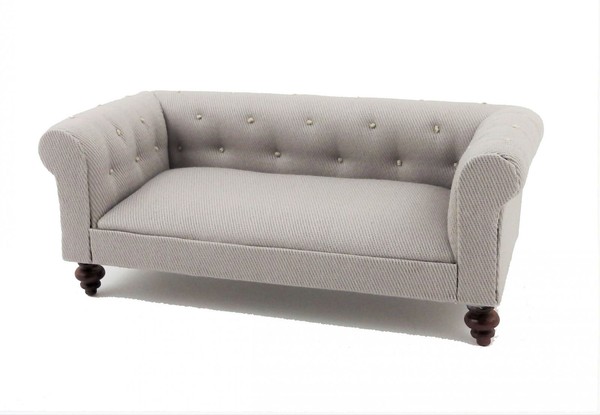 Puppenhaus Graues Chesterfield Sofa Miniatur Grau Wohnzimmer MöBel-image
