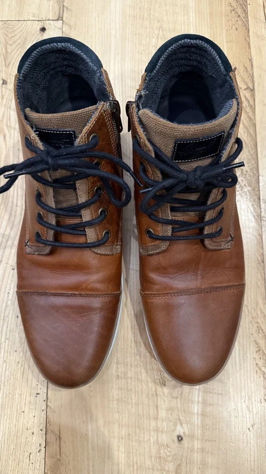 Botas Bull Boxer Marrón Adyn Cuero Cremallera Lateral Hechas a Mano Para Hombre EE. UU. 11 Foto 3 de 4