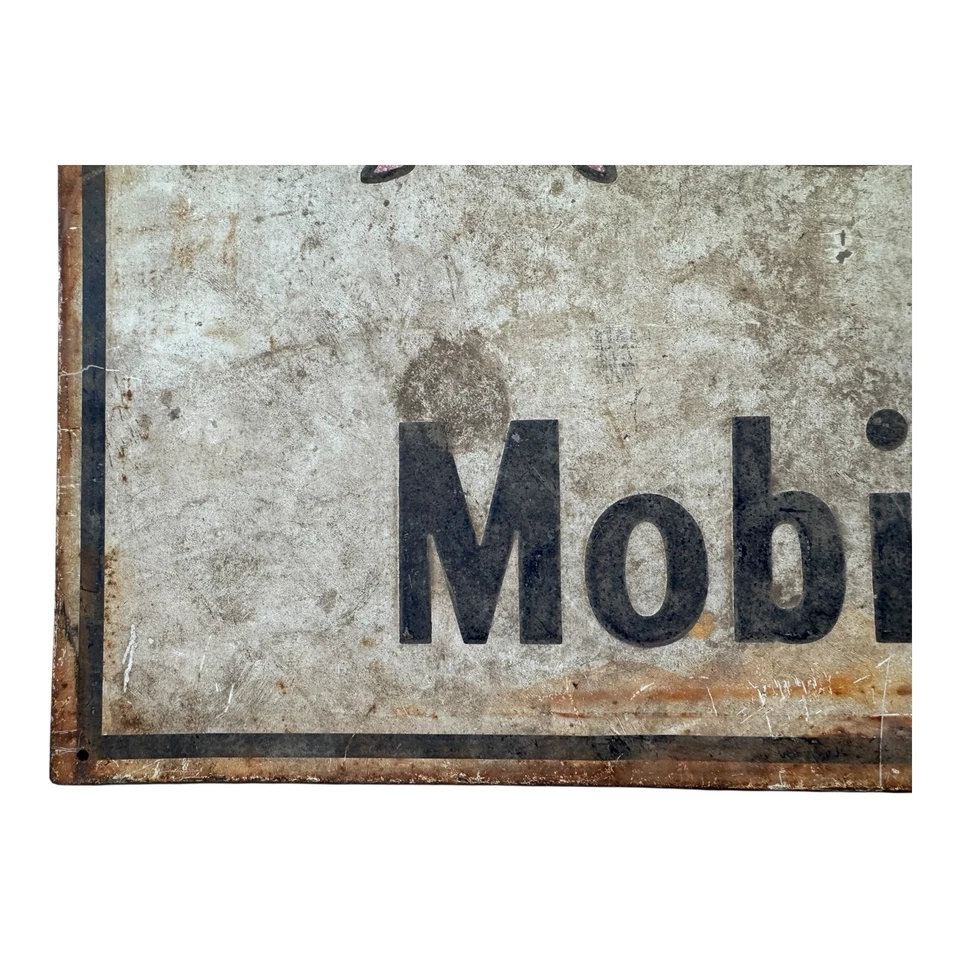 Antique Original Mobilgas Pegasus Gasoline Advertising Trade Sign - Image 3 of 4