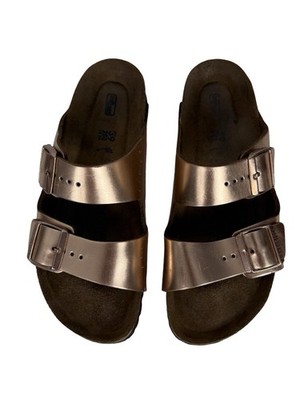 Birkenstock Arizona Soft Footbed Metallic Copper Sandals Size 39 Womens US 8