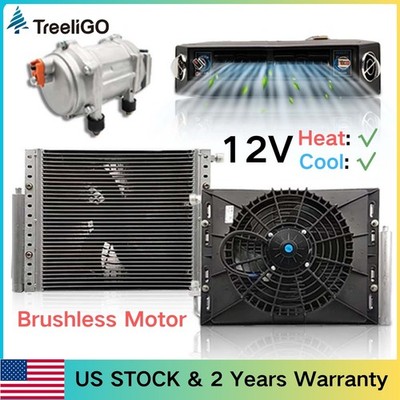 12V Car Air Conditioner Cool&Heat Electric AC Compressor Fan Brushless Motor Fan