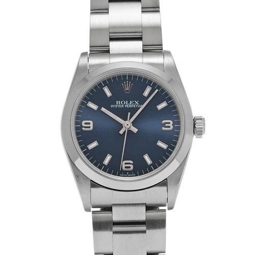 ROLEX Oyster Perpetual 77080 blue WATCH 736356