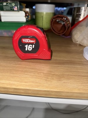 Hyper Tough 16' TAPE MEASURE Nylon-Coated Blade | Belt Clip | Fractional Read