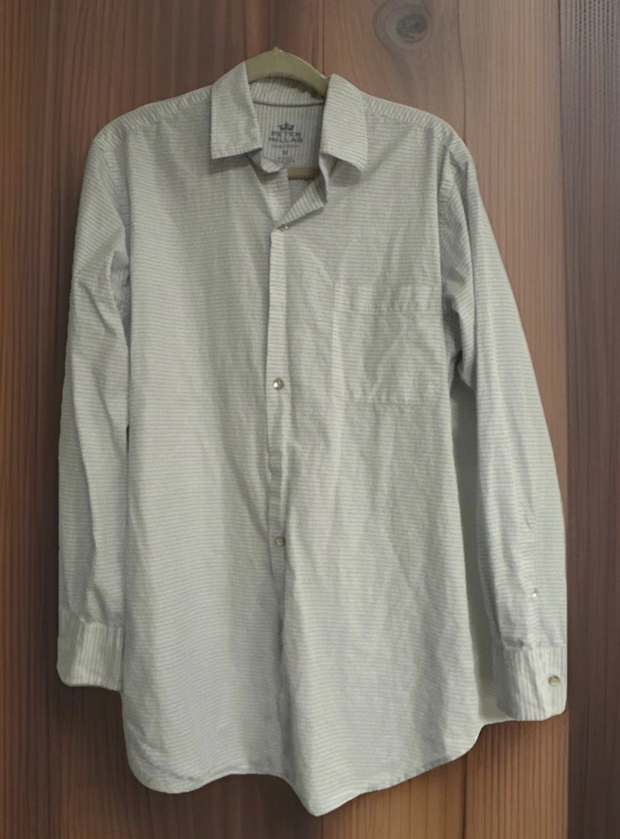 Peter Millar Seaside Blue Stripe Button Down Shirt Men’s Medium
