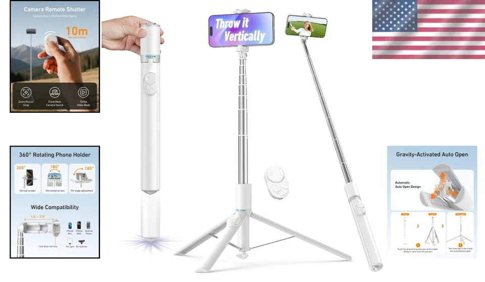 TikTok Tripod with Remote Control, 360° Rotation Phone Stand - Image 2 of 4