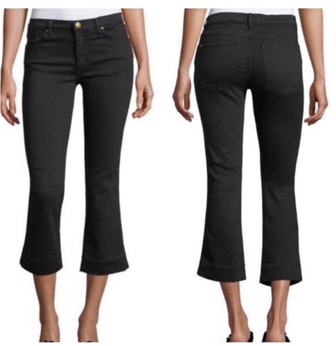 The Great The Nerd Jeans Women 25 Black Flare Crop USA B7