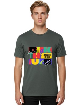 Break-The-Rules Mens Graphic Tee,100% Cotton,Casual Summer Wear