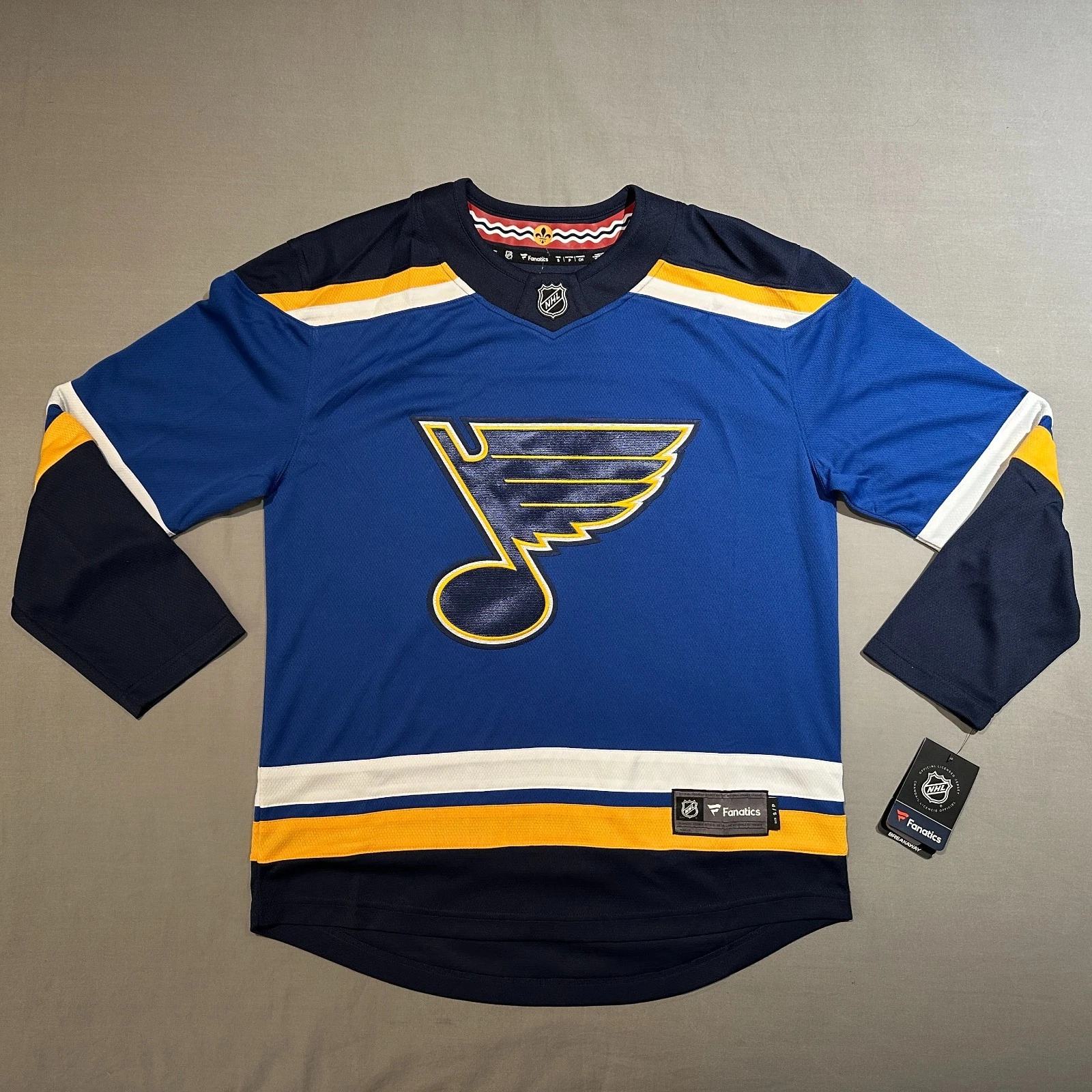 St. Louis Blues Home Blue Fanatics Breakaway Hockey Jersey Red Mens Small