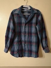 Pendleton Pure Wool Plaid Flannel Board Shirt Boys Youth L USA Made Vintage