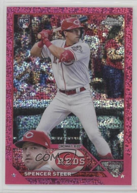 2023 Topps Chrome Magenta Speckle Refractor /350 Spencer Steer #146 1bg9