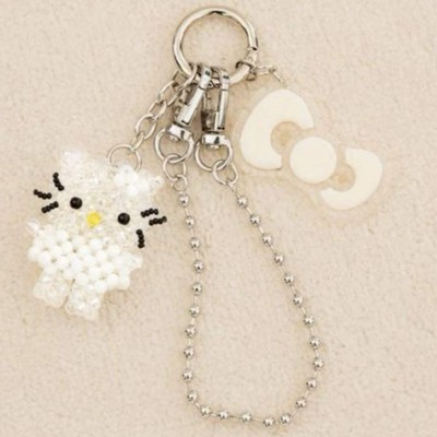 Hello Kitty Bead Charm Keychain Lowrys Farm Collab Used