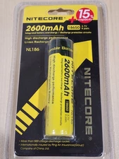 1 pc  NL186 HIGH DRAIN FLASHLIGHT BATTERY 3.7v Rechargeable  Li-ion 2600mAh