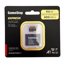 Nintendo Switch 2 GameStop 512GB Express Micro SD Card for Switch 2 BRAND NEW