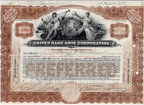 TAA #25 United Bank Note Corp., 1909, Very Early, Rare Piece, Unique,