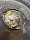 1943 S PCGS MS66 Rainbow Toned Mercury Dime 10¢ Beautiful Toning