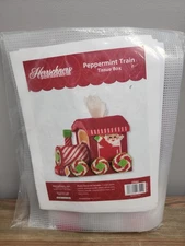 Herrschners Craftways Peppermint Train Tissue Box Cover Christmas 