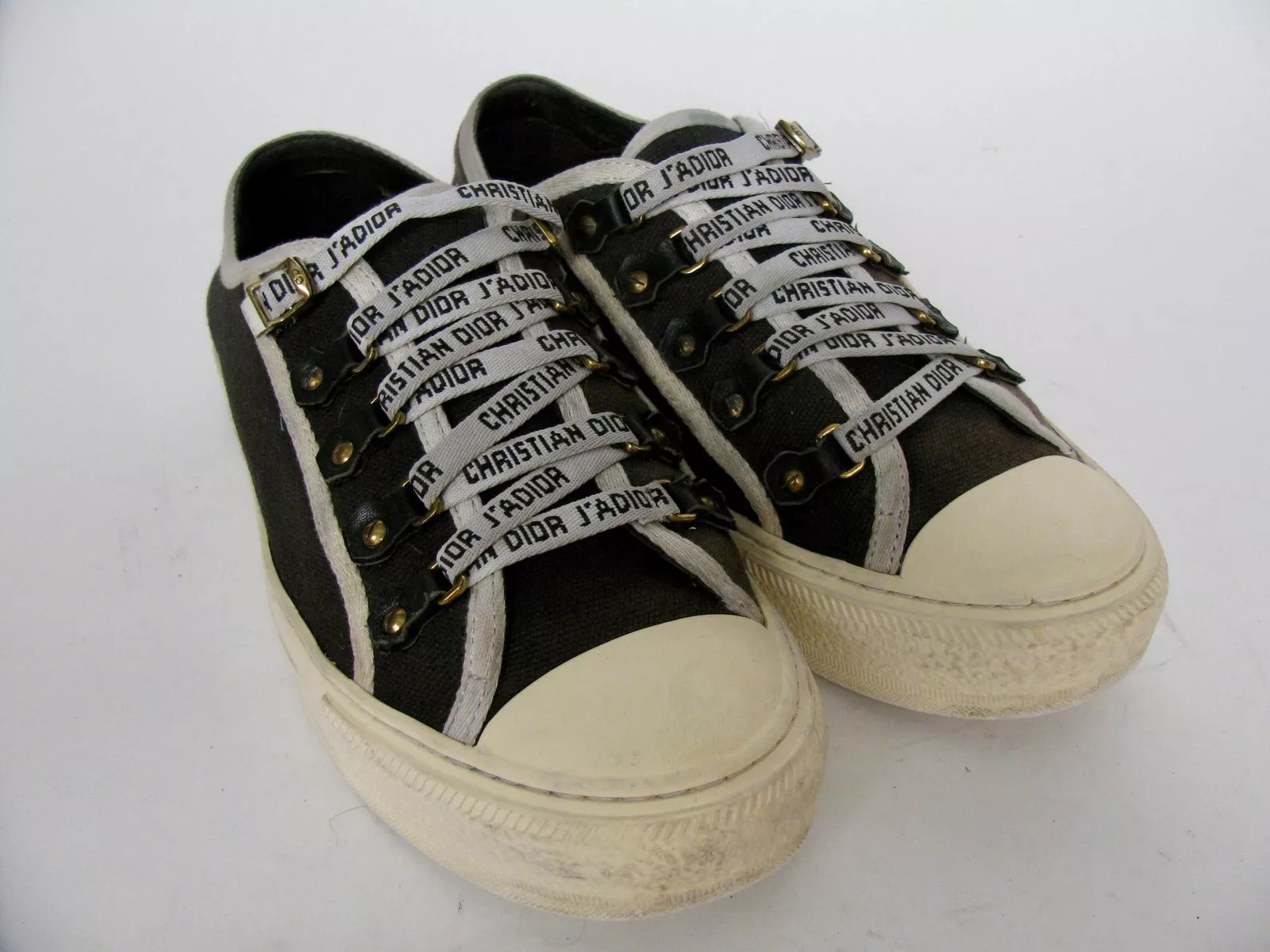 BASKETS EN TOILE CHRISTIAN DIOR J'ADIOR WALK'N'DIOR BASKETS NOIR BLANC 39
