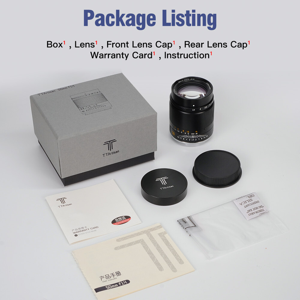 TTartisan 50mm F1.4 Full Frame Manual Focus Lens For Sony E-mount