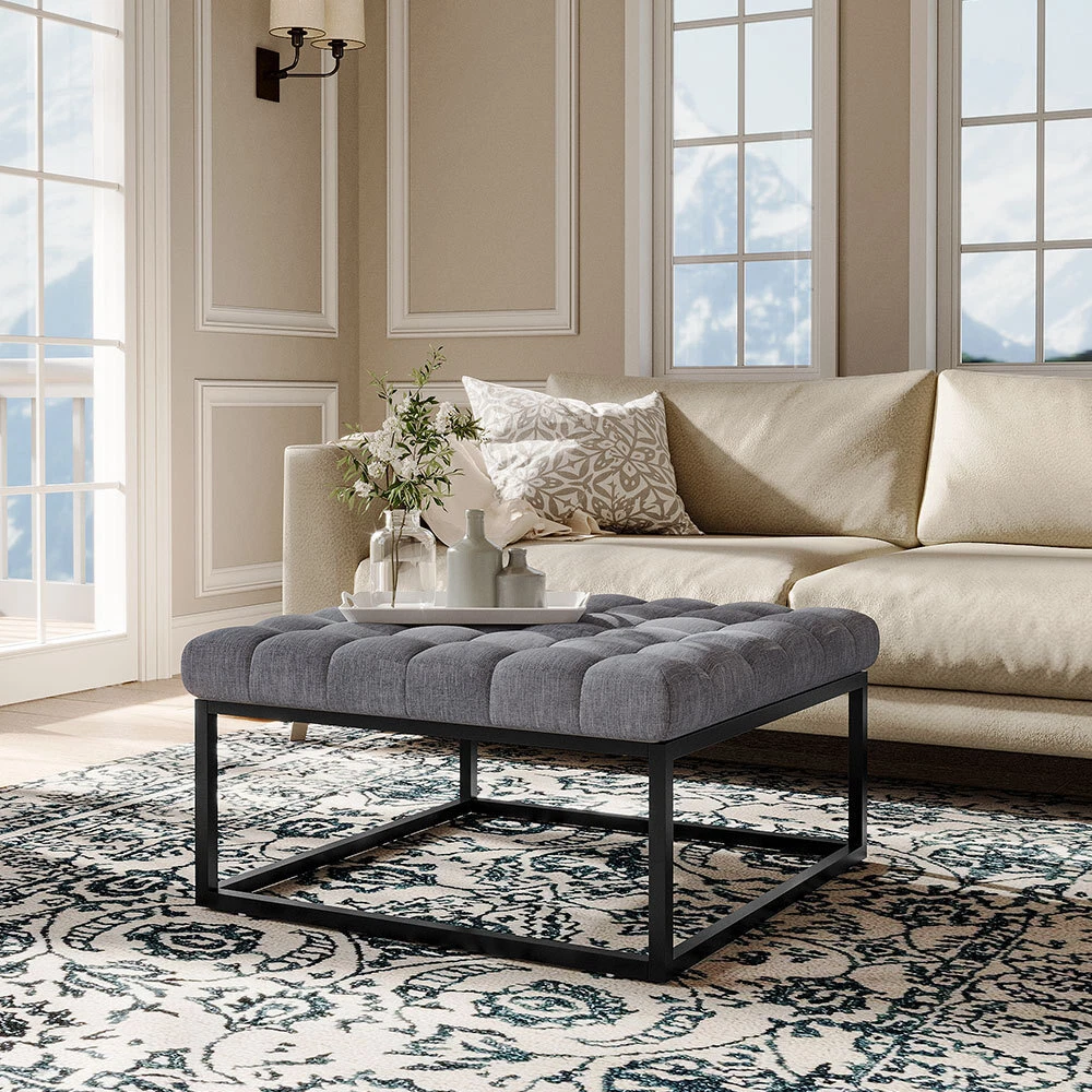 Bed End Bench Modern Fabric Padded Ottoman Footstool Footrest Window Seat Stool
