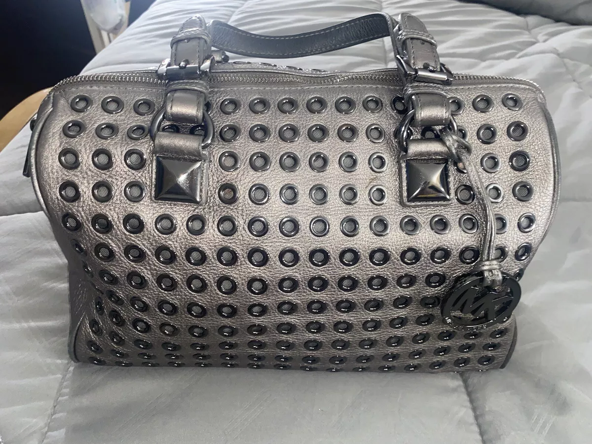 Michael kors grayson grommet black clearance satchels