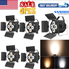 4Packs Stage Lights with Barn Doors LED Par Lights DMX Party Lights Spotlight