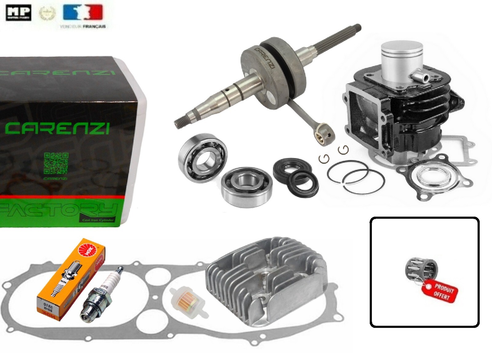 Pack moteur Carenzi Booster Spirit 50cc 2T pour scooter Yamaha Bws