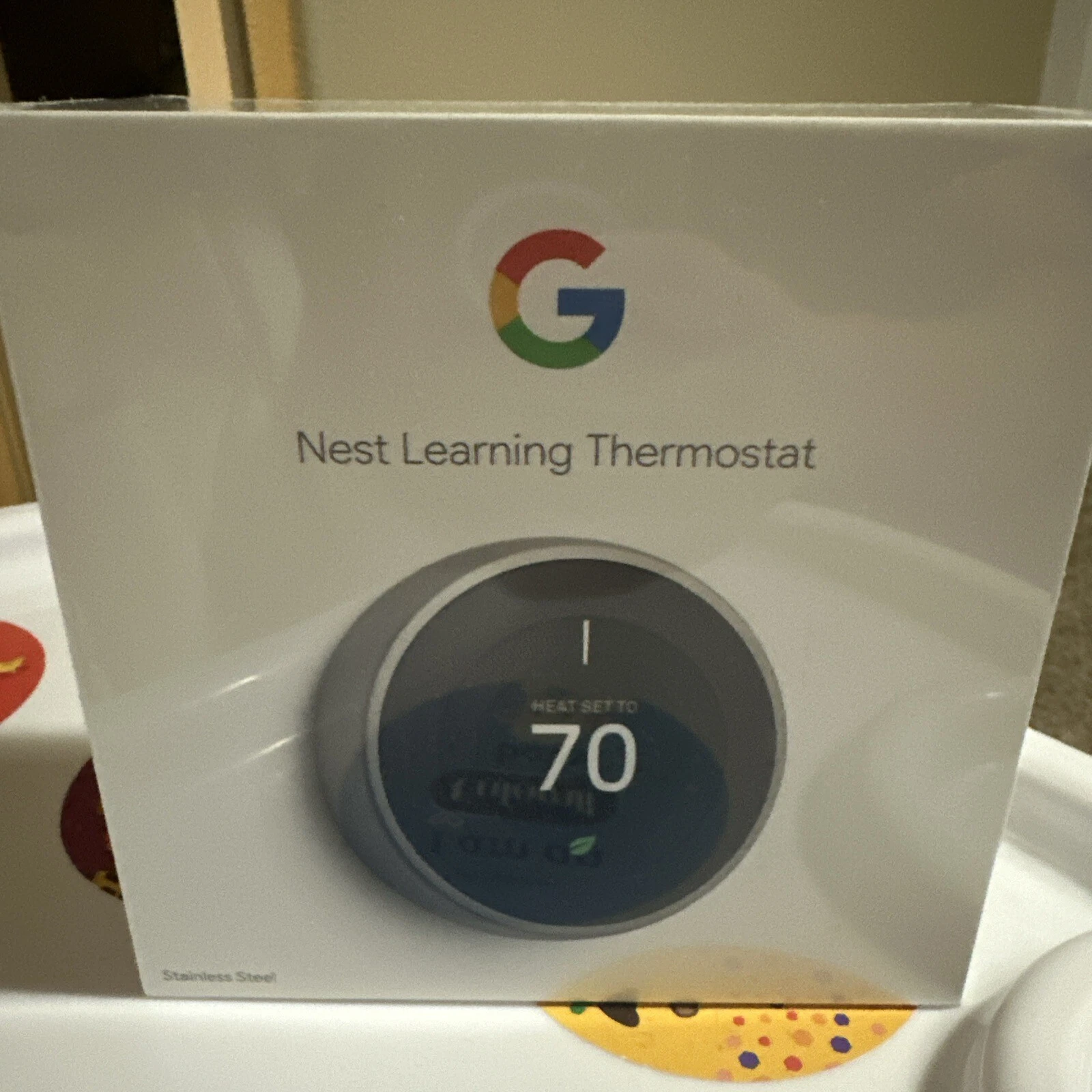 Google Nest T3007ES Wi-Fi Learning Thermostat - Stainless Steel