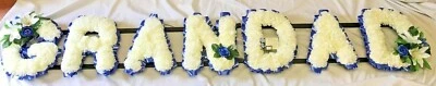 SILKY BOUQUETS LTD. Grandad Funeral Flower Artificial Silk Tribute 7 Letter Name Wreath Memorial
