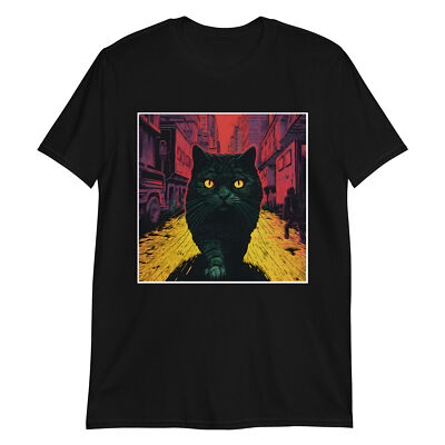 Urban Feline: Giant Cat in Cityscape T-Shirt