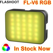 FLASHOOT FL-V6 RGB LED On Camera Video Light for Photography Camcorder Shooting