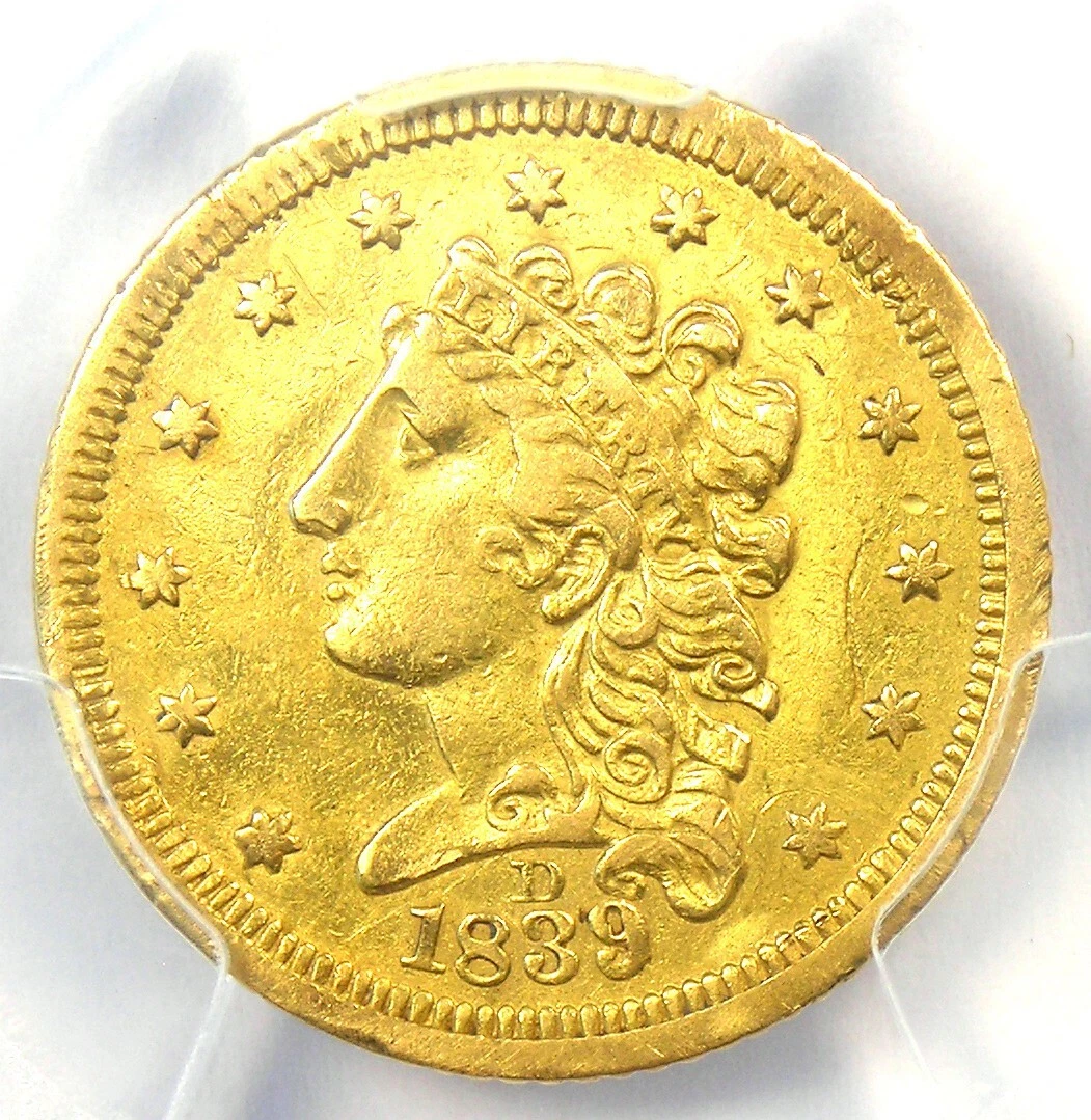 1839-D Classic Gold Quarter Eagle $2.50 - PCGS XF Details - Rare Dahlonega Coin!