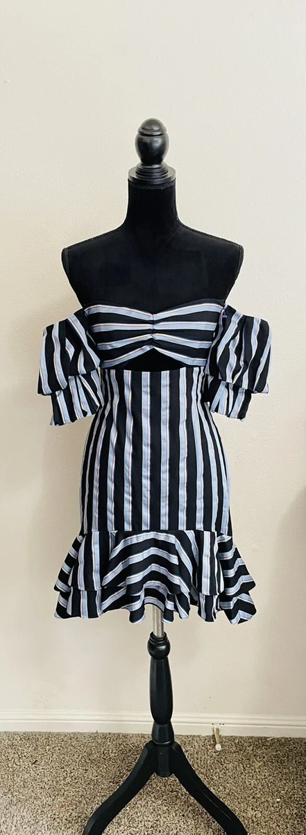 WAYF Women s Size Xs Tegan Off the Shoulder Dress Black Blue