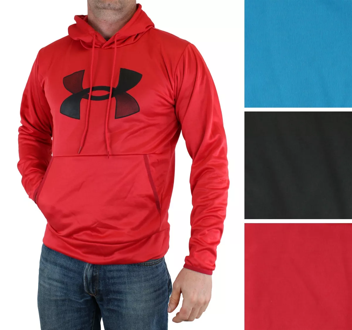 Under Armour Menu0026#039;s Hoodie Big Logo 1357085 Fleece Pullover Hooded  Sweatshirt | eBay
