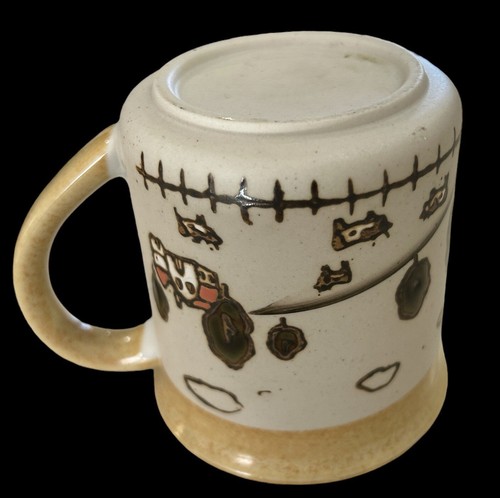 VINTAGE FARMHOUSE STONEWARE BOHO COTTAGECORE COFFEE CUP - Picture 7 of 7
