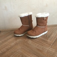 OshKosh B'Gosh Girls 10M Quinn Boots Brown Faux Fur Faux Suede Calf Boots 13M